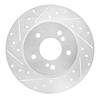 631-63035L Drilled/Slotted Brake Rotor [Silver], 1996-1998 Mercedes-Benz, Position: Rear Left - image 1