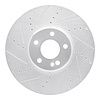 631-63119L Drilled/Slotted Brake Rotor [Silver], Fits Select Mercedes-Benz, Position: Front Left