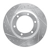 631-63153L Drilled/Slotted Brake Rotor [Silver], 1992-2017 Freightliner, Position: Fr & Rr Left,Rr Left