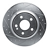 631-63182L Drilled/Slotted Brake Rotor [Silver], Fits Select Mercedes-Benz, Position: Rear Left - image 1