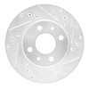 631-67037R Drilled/Slotted Brake Rotor [Silver], 1988-2006 Infiniti/Nissan, Position: Front Right - image 1