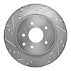 631-67055L Drilled/Slotted Brake Rotor [Silver], Fits Select Infiniti/Nissan, Position: Rear Left - image 1