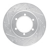 631-67085L Drilled/Slotted Brake Rotor [Silver], 1998-2015 Infiniti/Nissan, Position: Front Left - image 1