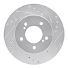 631-67107R Drilled/Slotted Brake Rotor [Silver], 1993-2002 Multiple Makes/Models, Position: Front Right - image 1