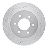 631-67108L Drilled/Slotted Brake Rotor [Silver], Fits Select Infiniti/Nissan, Position: Front Left - image 1