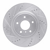 631-68008L Drilled/Slotted Brake Rotor [Silver], 2003-2008 Infiniti/Nissan, Position: Front Left - image 1