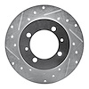 631-72011L Drilled/Slotted Brake Rotor [Silver], 1988-1993 Multiple Makes/Models, Position: Rear Left - image 1