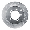 631-72027L Drilled/Slotted Brake Rotor [Silver], 1992-1996 Mitsubishi, Position: Rear Left - image 1