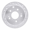 631-72038R Drilled/Slotted Brake Rotor [Silver], 2004-2012 Mitsubishi, Position: Rear Right - image 1