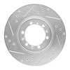 631-72056L Drilled/Slotted Brake Rotor [Silver], 1994-2000 Mitsubishi, Position: Front Left - image 1
