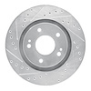 631-72061L Drilled/Slotted Brake Rotor [Silver], Fits Select Mitsubishi, Position: Front Left - image 1