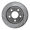 631-73001L Drilled/Slotted Brake Rotor [Silver], 1985-1991 Audi/Volkswagen, Position: Rear Left - image 1