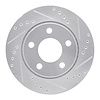 631-73001R Drilled/Slotted Brake Rotor [Silver], 1985-1991 Audi/Volkswagen, Position: Rear Right - image 1