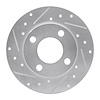 631-73006L Drilled/Slotted Brake Rotor [Silver], 1984-1995 Audi/Volkswagen, Position: Rear Left - image 1