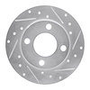 631-73006R Drilled/Slotted Brake Rotor [Silver], 1984-1995 Audi/Volkswagen, Position: Rear Right - image 1