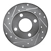 631-73007L Drilled/Slotted Brake Rotor [Silver], 1982-1998 Audi/Volkswagen, Position: Rear Left - image 1