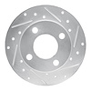 631-73007R Drilled/Slotted Brake Rotor [Silver], 1982-1998 Audi/Volkswagen, Position: Rear Right - image 1