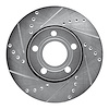 631-73008L Drilled/Slotted Brake Rotor [Silver], 1985-1991 Audi/Volkswagen, Position: Front Left - image 1