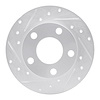631-73009L Drilled/Slotted Brake Rotor [Silver], 1985-2000 Audi/Volkswagen, Position: Rear Left - image 1
