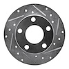 631-73018R Drilled/Slotted Brake Rotor [Silver], 1998-2001 Audi/Volkswagen, Position: Rear Right - image 1