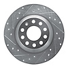 631-73042L Drilled/Slotted Brake Rotor [Silver], 2005-2011 Audi/Volkswagen, Position: Rear Left - image 1