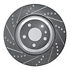 631-73051L Drilled/Slotted Brake Rotor [Silver], 2007-2011 Audi/Volkswagen, Position: Rear Left - image 1