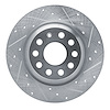 631-73082R Drilled/Slotted Brake Rotor [Silver], Fits Select Audi/Volkswagen, Position: Rear Right - image 1