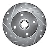 631-74005L Drilled/Slotted Brake Rotor [Silver], 1985-2002 Audi/Volkswagen, Position: Rear Left - image 1