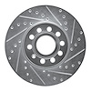 631-74028R Drilled/Slotted Brake Rotor [Silver], Fits Select Audi/Volkswagen, Position: Front Right