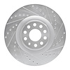 631-74029R Drilled/Slotted Brake Rotor [Silver], 2006-2013 Audi/Volkswagen, Position: Front Right - image 1