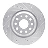 631-74030R Drilled/Slotted Brake Rotor [Silver], Fits Select Audi/Volkswagen, Position: Rear Right