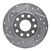 631-74031L Drilled/Slotted Brake Rotor [Silver], Fits Select Multiple Makes/Models, Position: Rear Left