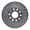 631-74031R Drilled/Slotted Brake Rotor [Silver], Fits Select Multiple Makes/Models, Position: Rear Right - image 1