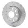 631-74033L Drilled/Slotted Brake Rotor [Silver], 2010-2019 Audi/Volkswagen, Position: Rear Left - image 2