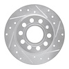 631-74033R Drilled/Slotted Brake Rotor [Silver], 2010-2019 Audi/Volkswagen, Position: Rear Right - image 1