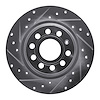 631-74055L Drilled/Slotted Brake Rotor [Silver], 2005-2018 Audi/Volkswagen, Position: Rear Left - image 1