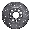 631-74055R Drilled/Slotted Brake Rotor [Silver], 2005-2018 Audi/Volkswagen, Position: Rear Right - image 1