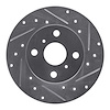 631-76017R Drilled/Slotted Brake Rotor [Silver], 1983-1990 Lexus/Toyota/Scion, Position: Front Right - image 1