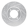 631-76024L Drilled/Slotted Brake Rotor [Silver], 1984-1987 Lexus/Toyota/Scion, Position: Front Left - image 1