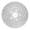 631-76042R Drilled/Slotted Brake Rotor [Silver], 1987-1991 Lexus/Toyota/Scion, Position: Front Right - image 1