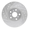 631-76045L Drilled/Slotted Brake Rotor [Silver], 1990-1993 Lexus/Toyota/Scion, Position: Front Left - image 1