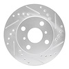631-76049R Drilled/Slotted Brake Rotor [Silver], 1991-1999 Lexus/Toyota/Scion, Position: Front Right - image 1