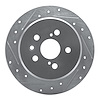 631-76066L Drilled/Slotted Brake Rotor [Silver], 1996-1999 Lexus/Toyota/Scion, Position: Rear Left - image 1