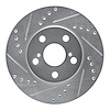 631-76067L Drilled/Slotted Brake Rotor [Silver], 1994-2000 Lexus/Toyota/Scion, Position: Front Left - image 1