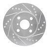 631-76074R Drilled/Slotted Brake Rotor [Silver], 2001-2003 Lexus/Toyota/Scion, Position: Front Right - image 1
