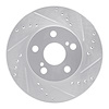 631-76077R Drilled/Slotted Brake Rotor [Silver], 2004-2009 Lexus/Toyota/Scion, Position: Front Right - image 1
