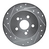 631-76083L Drilled/Slotted Brake Rotor [Silver], Fits Select Multiple Makes/Models, Position: Rear Left - image 1