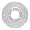 631-76092R Drilled/Slotted Brake Rotor [Silver], 1975-1983 Lexus/Toyota/Scion, Position: Front Right - image 1