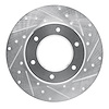 631-76093R Drilled/Slotted Brake Rotor [Silver], 1979-1980 Lexus/Toyota/Scion, Position: Front Right - image 1