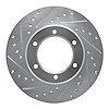 631-76102L Drilled/Slotted Brake Rotor [Silver], 1986-1995 Lexus/Toyota/Scion, Position: Front Left - image 1